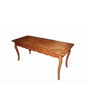 Tavolo Rettangolare Fisso Stile Provenzale In Legno di Ciliegio