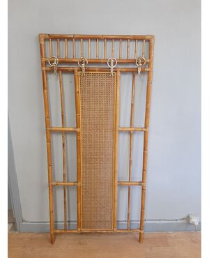 ATTACCAPANNI A PARETE IN BAMBOO ORIGINALE ANNI 70