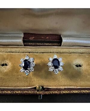 Orecchini   con  Zaffiri  e  Diamanti