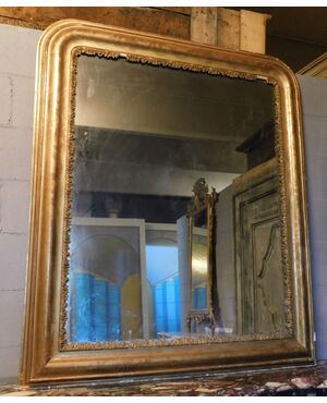 specc290 - simple gilded mirror, 19th century, measuring cm l 119 xh 138     