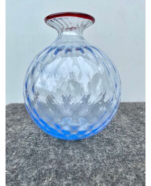Glass vase with balloton fabric.Venini Murano.     
