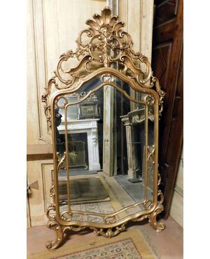 specc282 - specchiera dorata, XIX secolo, misura cm l 103 x h 181  