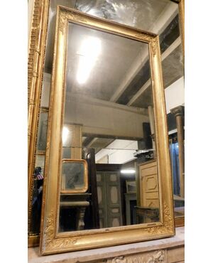 specc286 - specchiera dorata semplice, XIX secolo, misura cm l 74 x h 139