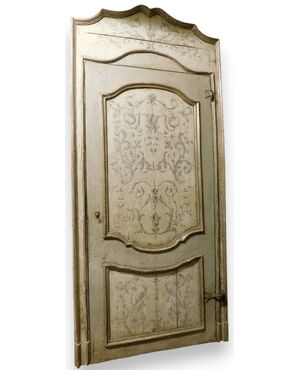 PTL609 - Porta in legno laccato, con telaio, epoca '700, misure luce cm L 109 x H 230