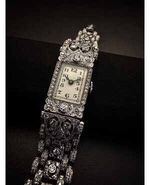 Orologio  in  platino   " Art  -  Dèco "
