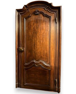 PTI291 - N. 2 porte barocche in pioppo, con telaio, epoca '600, luce cm L 115 x H 268