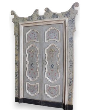 PTL463 - N. 4 porte laccate, con telaio, epoca '700, luce cm L 106 x H 210