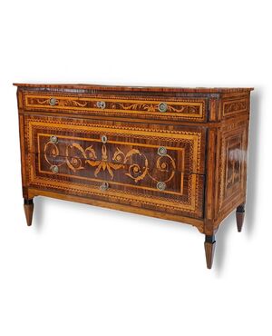INLAID CHEST OF DRAWERS - LOMBARDY - LOUIS XVI
