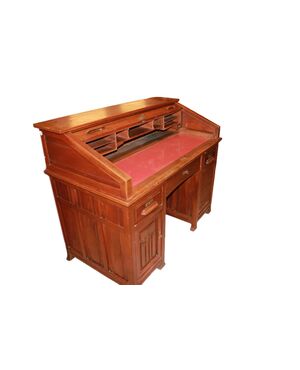 Scrivania a Rullo Americana di inizio 1900 in Legno di Noce