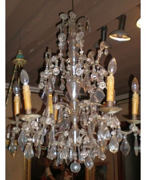 antique glass and crystal chandelier     