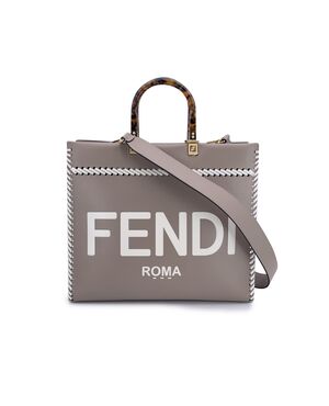 FENDI Borsa Shopper in Pelle Col. Grigio Sunshine M