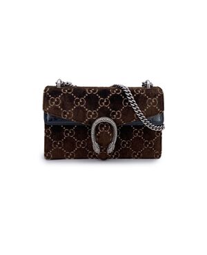 GUCCI Borsa a Tracolla in Velluto Col. Marrone Dionysus S