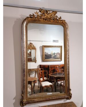 Mirror in gilded and mecca wood with coping     