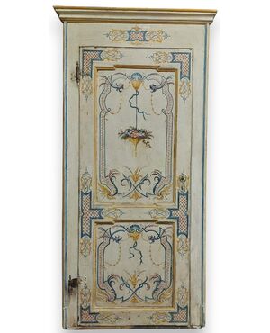 PTL610 - Porta in legno laccato, un battente, con telaio, epoca '700, luce cm L 83 x H 205