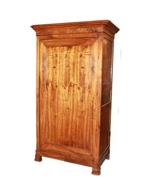 Armadio Stipo francese ad 1 porta stile Luigi Filippo in legno di noce 1800