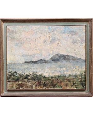 Antonio Mancini 1852-1930 "Gaeta vista da Formia" 1924-25.