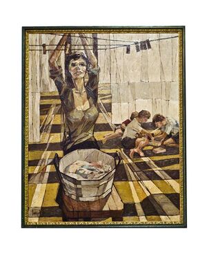 Italian Painting "Grey Sun" with Sophia Loren - O/5907