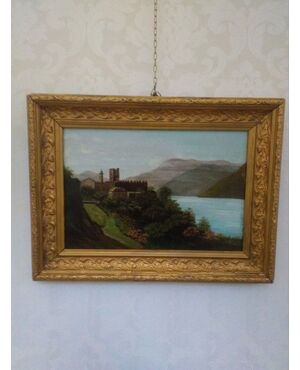 Dipinto, "Paesaggio con castello"