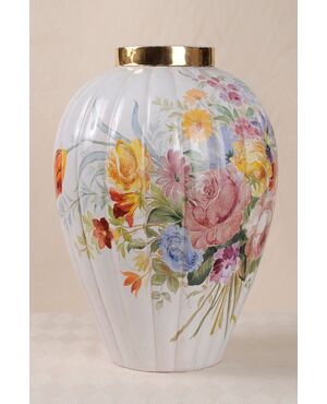 Vaso Italiano in ceramica dipinta Zaccagnini - O/5873