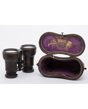 Antique French ISELI binoculars with case - O/2941