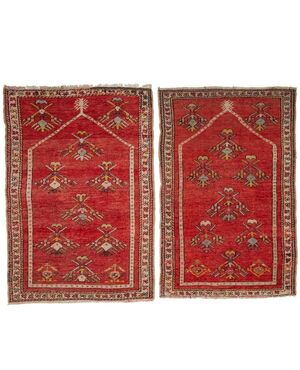 Pair of antique Turkish KIRSHEIR prayer rugs - no. 460-461