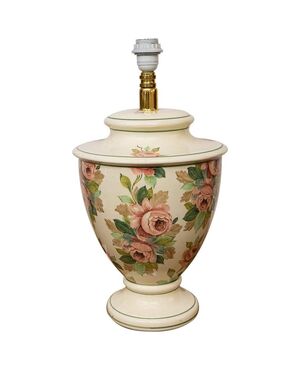 Ceramic lamp with hand-painted roses - O/2626