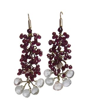 Earrings with garnets and aquamarine - G/359