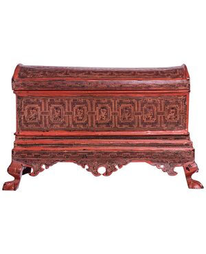 Importante cofano Birmano in bambù laccato - O/5307
