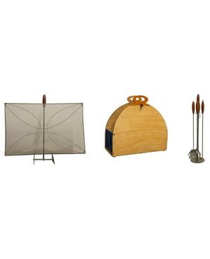 Completo di accessori moderni per camino - O/4215