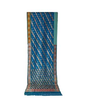 Antique turquoise Indian SARI - B/1524-7