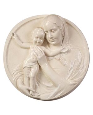 High-relief ceramic Madonna with Child - O/4832