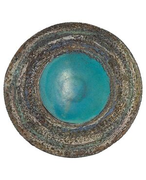 "Raku" ceramic wall or centerpiece plate - O/4434