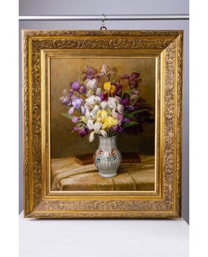 Painting "iris" oil on canvas - O/4898