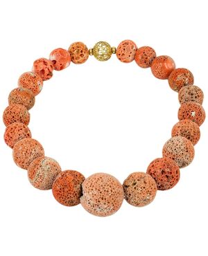 Important coral madrepora necklace with gold clasp - G/285