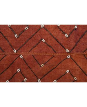 Antique African KUBA panel with shells - B/1676