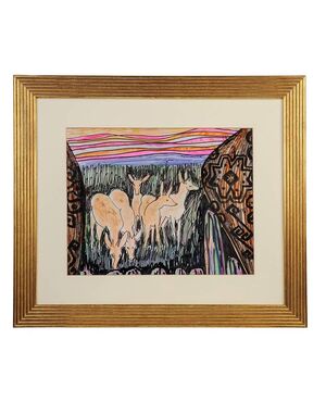 Watercolor with South American landscape - O/8171