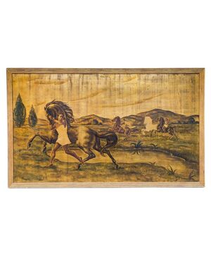 Rare painting AMAZONS - O/1739