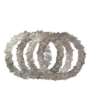 Set of 4 silver-plated leaf charger plates - O/1790.