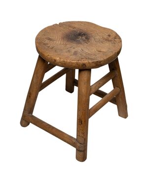 Antico sgabello rustico - M/1322 -