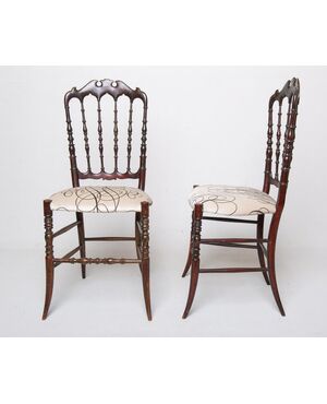 Coppia di sedie Chiavarine imbottite - M/1978 -