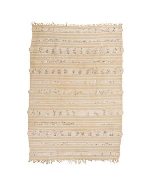 White Moroccan carpet-shawl with sequins - n. 1013 -