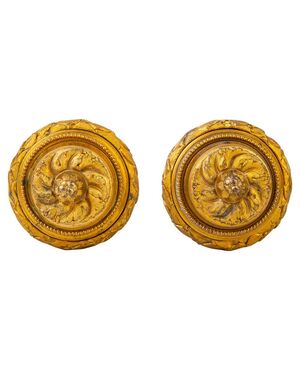 Coppia di antiche "embrasses" in bronzo - O/6839 -