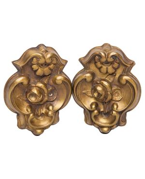 Pair of brass tiebacks for curtains - O/1664 -