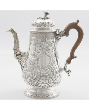 Cioccolatiera in argento sterling Giorgio IV, George Cowie, Londra, 1826