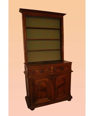 Credenza doppio corpo del 1700 francese in legno di noce