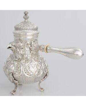 925 silver chocolate pot, Italy, Milan, last quarter of the 20th century