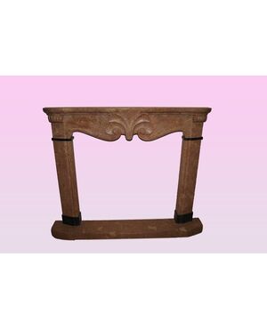 Early 1900s French fireplace in pink marble