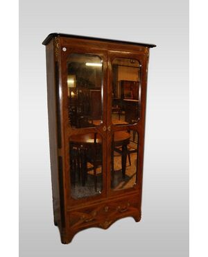 Vetrina armadio francese stile Reggenza del 1800 con specchi antichi