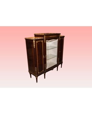 French 1800s Sormani showcase with 3 mahogany doors