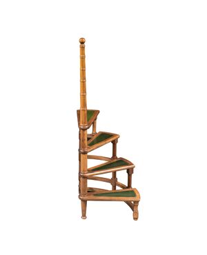 Four-step library ladder. Italy, 19th century.